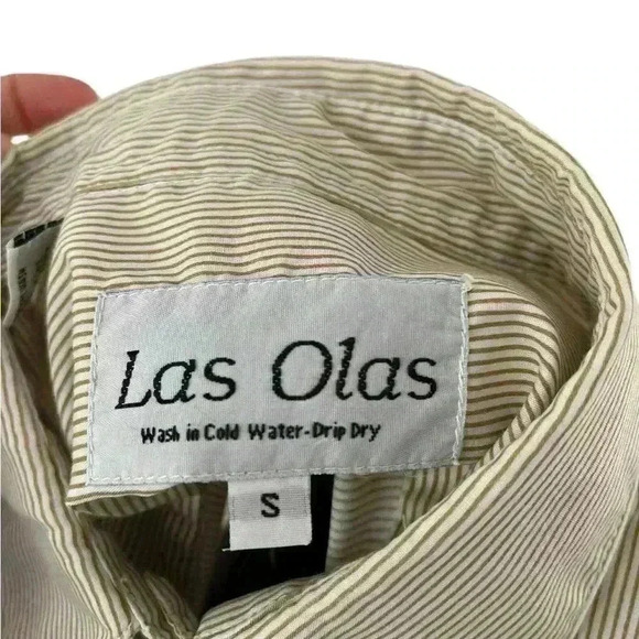 Las Olas Men’s Small Button Down Shirt Elephant Patches and Gold Accents - Picture 7 of 9